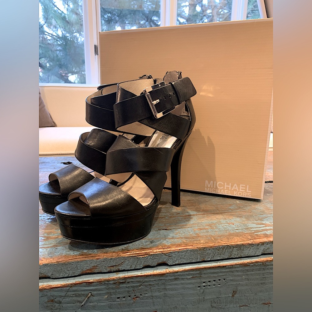 Michael Kors Black Strappy Heels